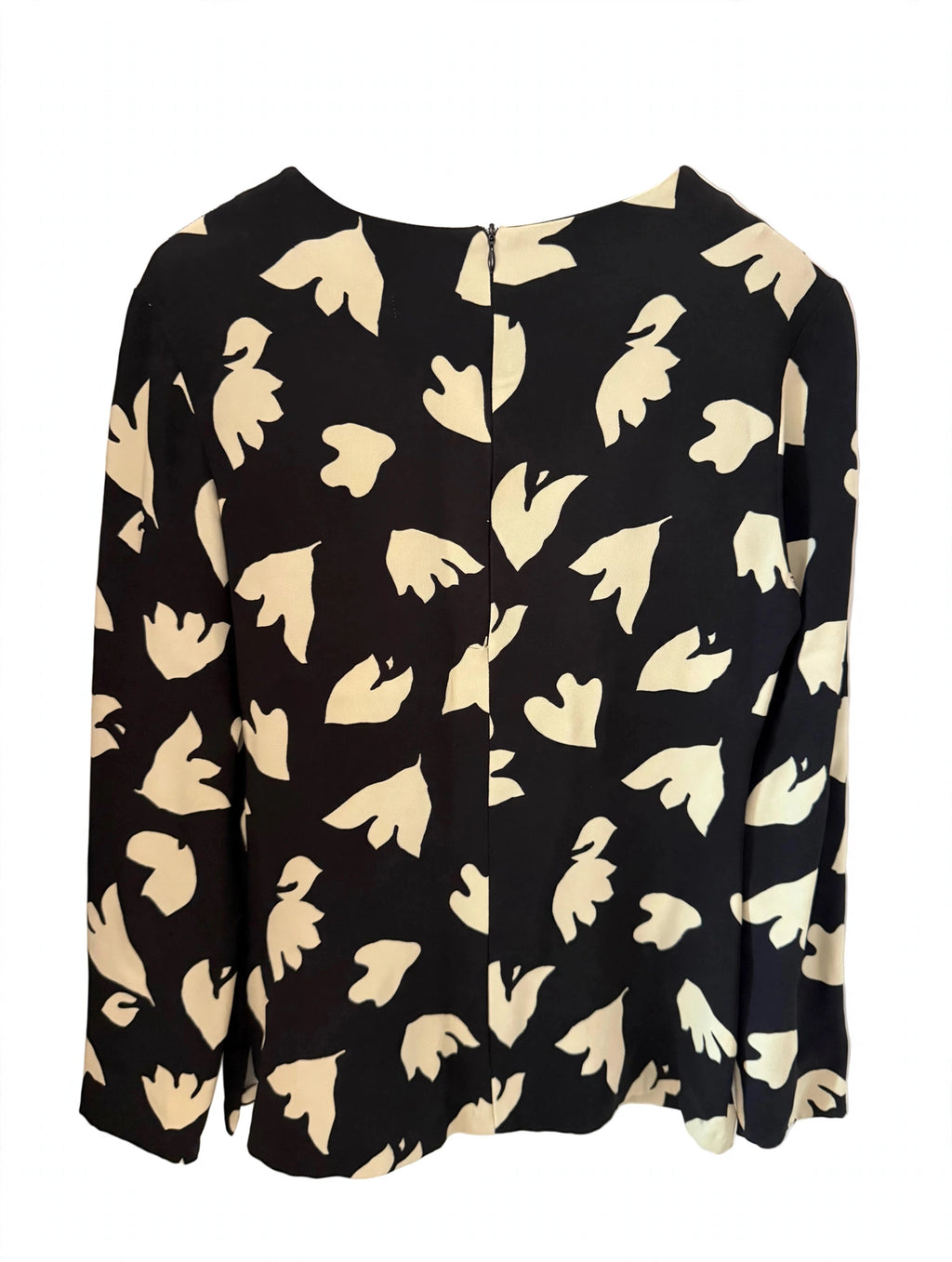 Etro monochrome abstract floral silk blouse
