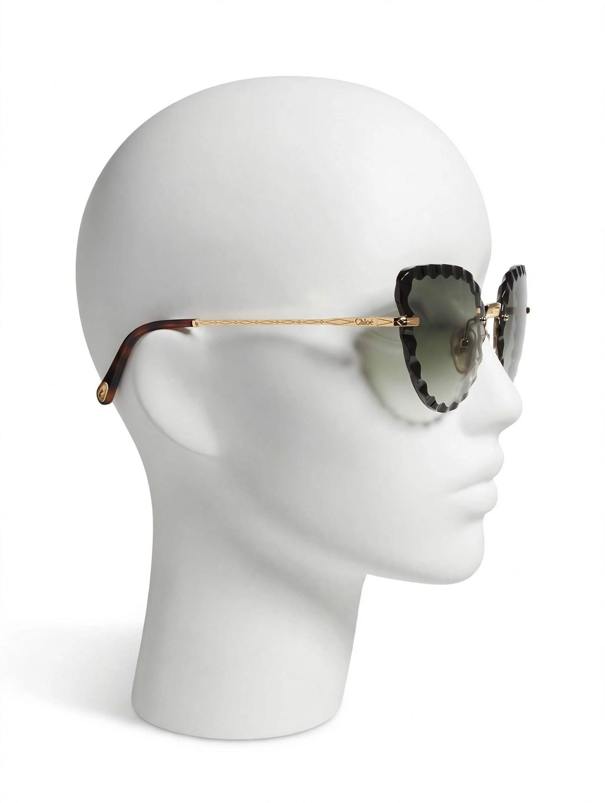 Chloé Scalloped Rimless Sunglasses