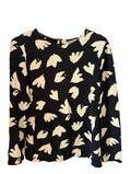 Etro monochrome abstract floral silk blouse