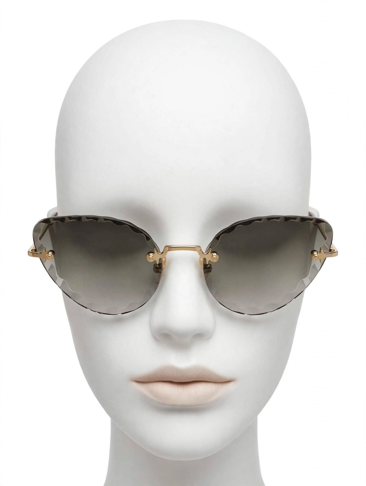 Chloé Scalloped Rimless Sunglasses