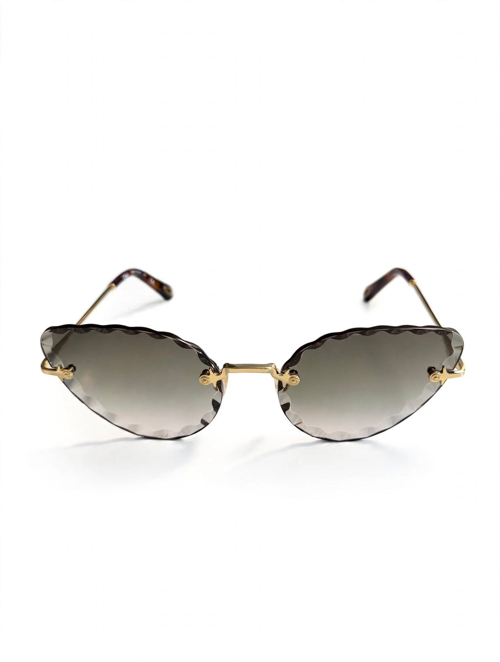 Chloé Scalloped Rimless Sunglasses