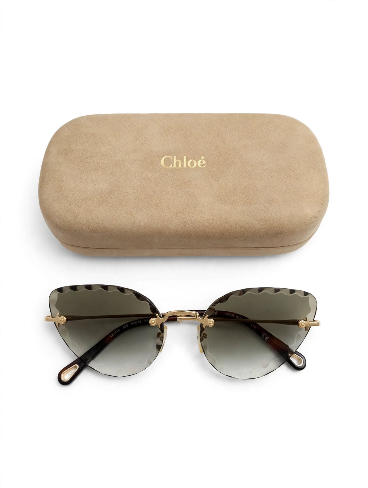 Chloé Scalloped Rimless Sunglasses