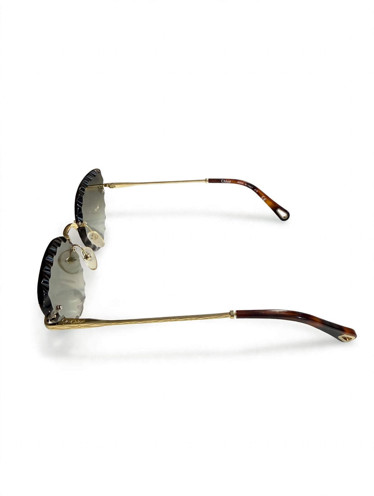 Chloé Scalloped Rimless Sunglasses