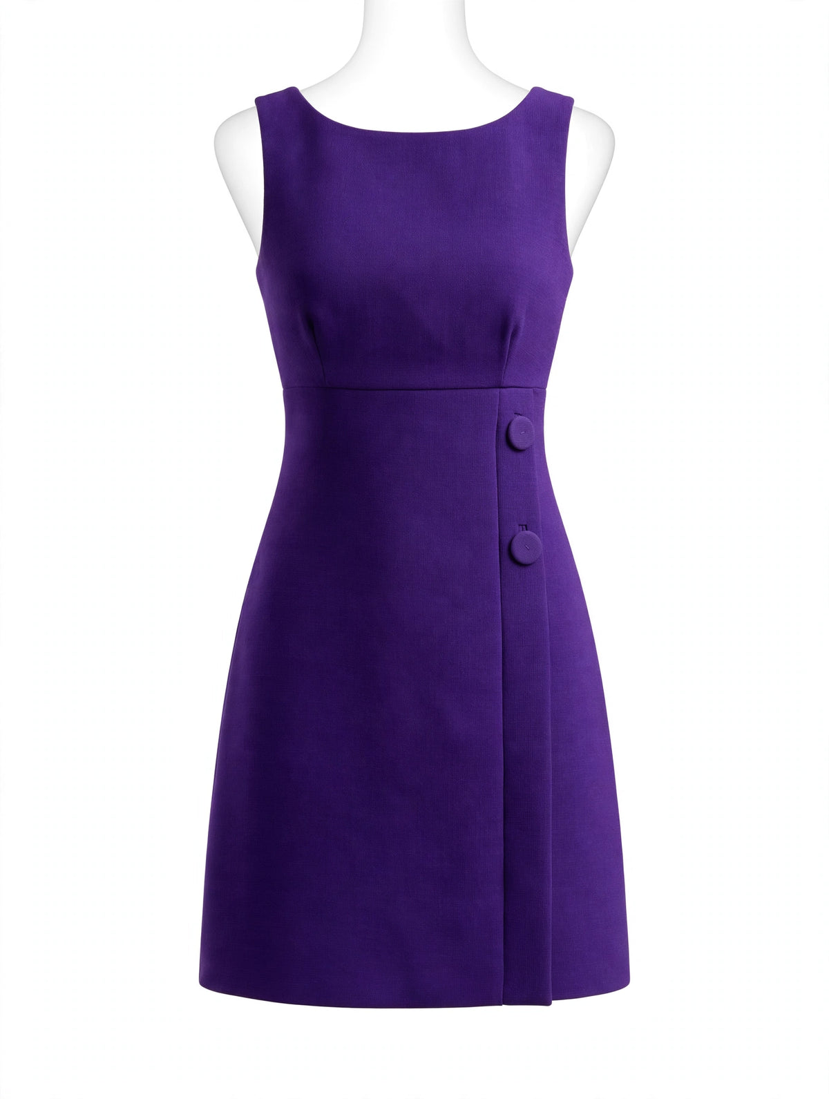 Prada Wool Button-Accent Shift Dress