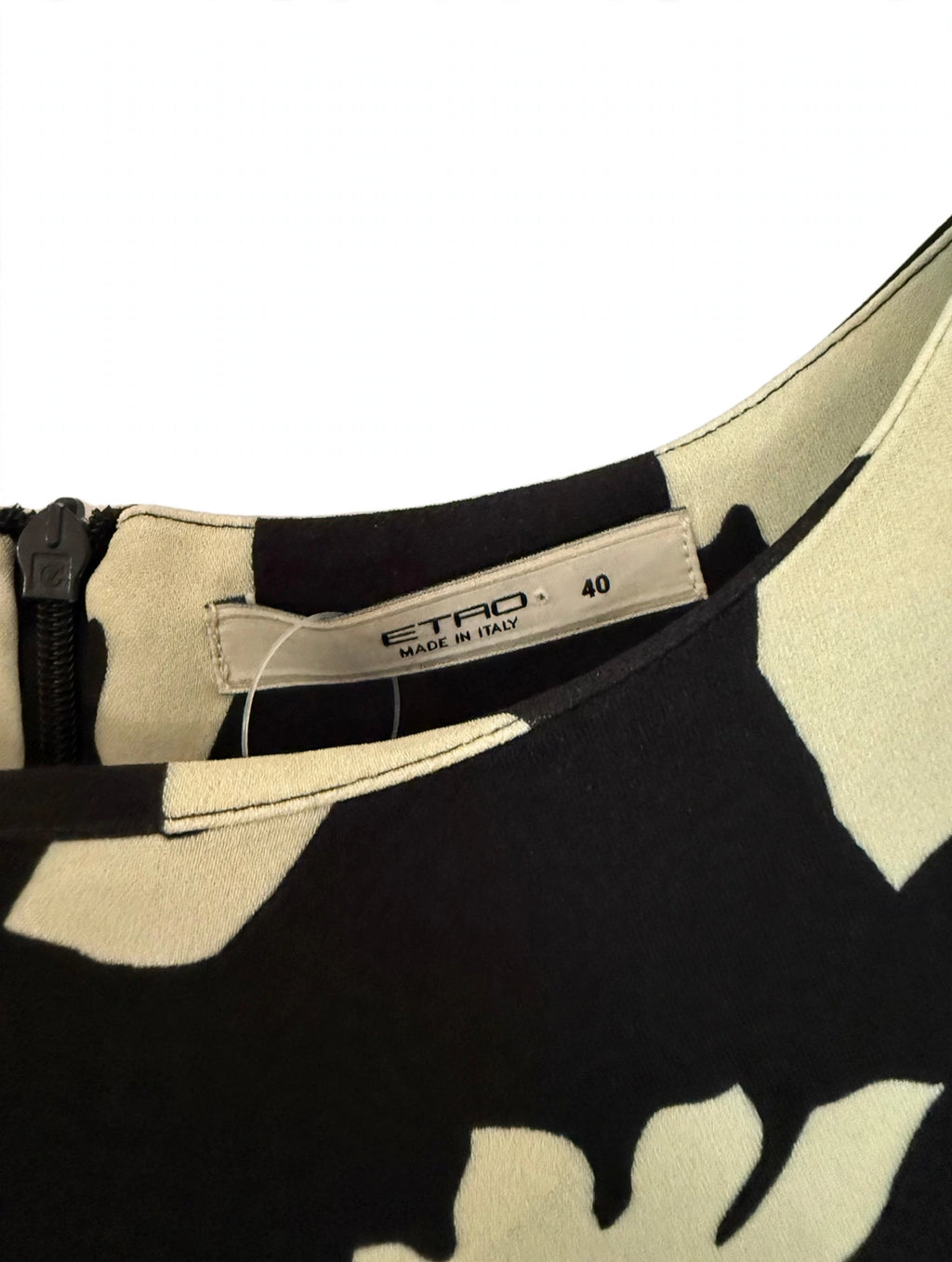 Etro monochrome abstract floral silk blouse