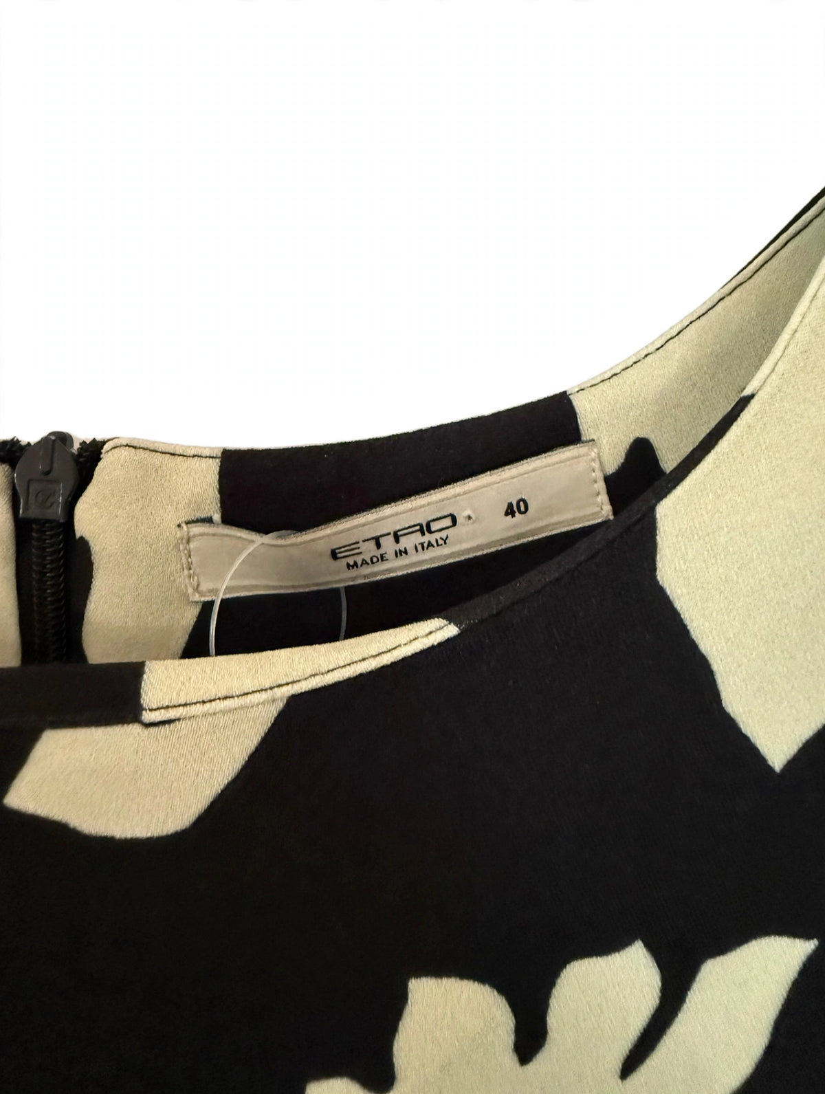 Etro monochrome abstract floral silk blouse