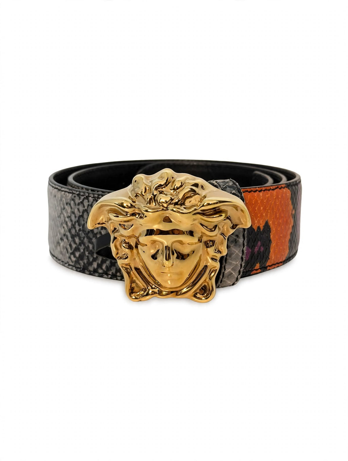 Versace La Medusa Python-print Belt