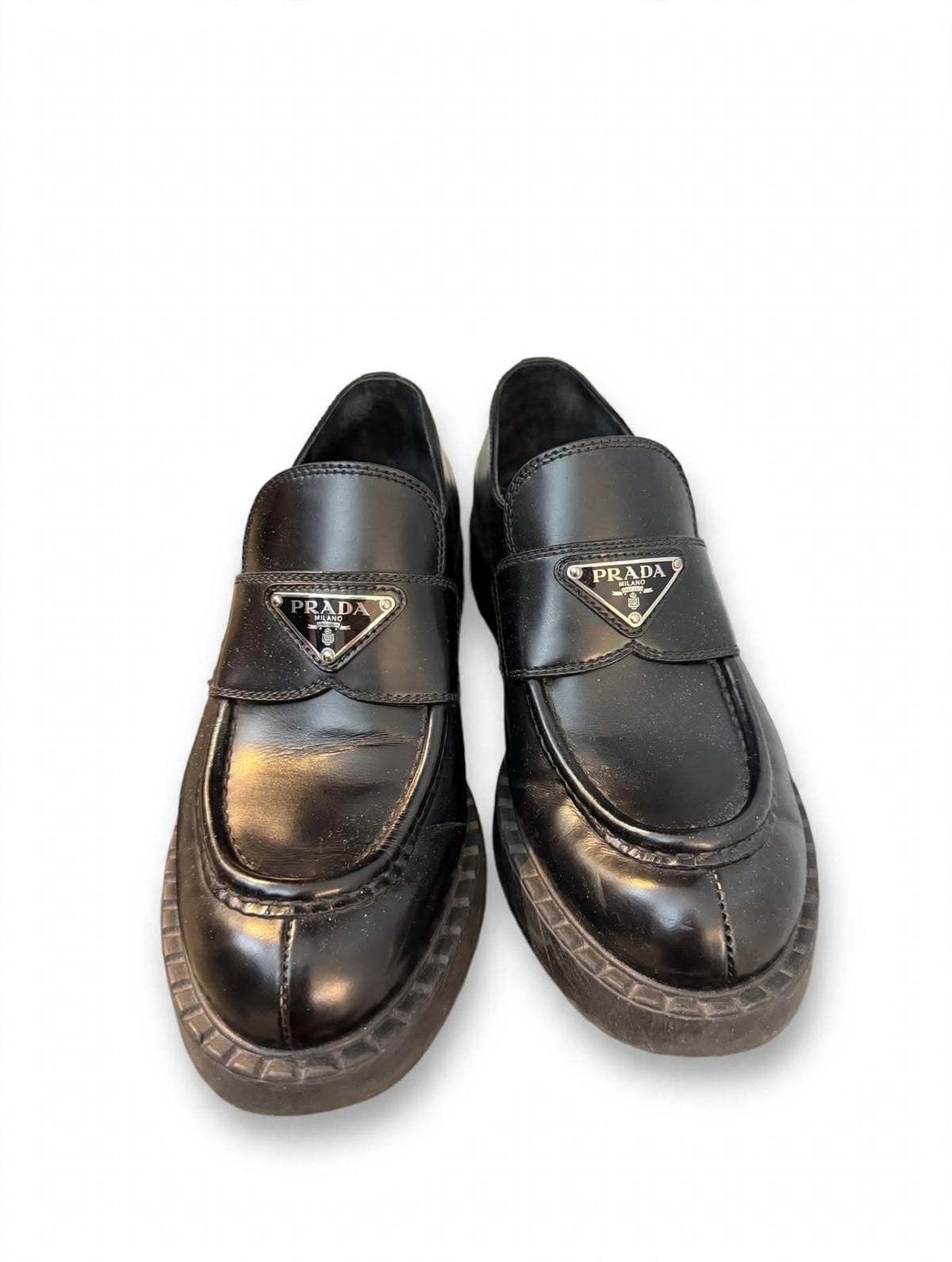 PRADA Brushed Leather Loafers