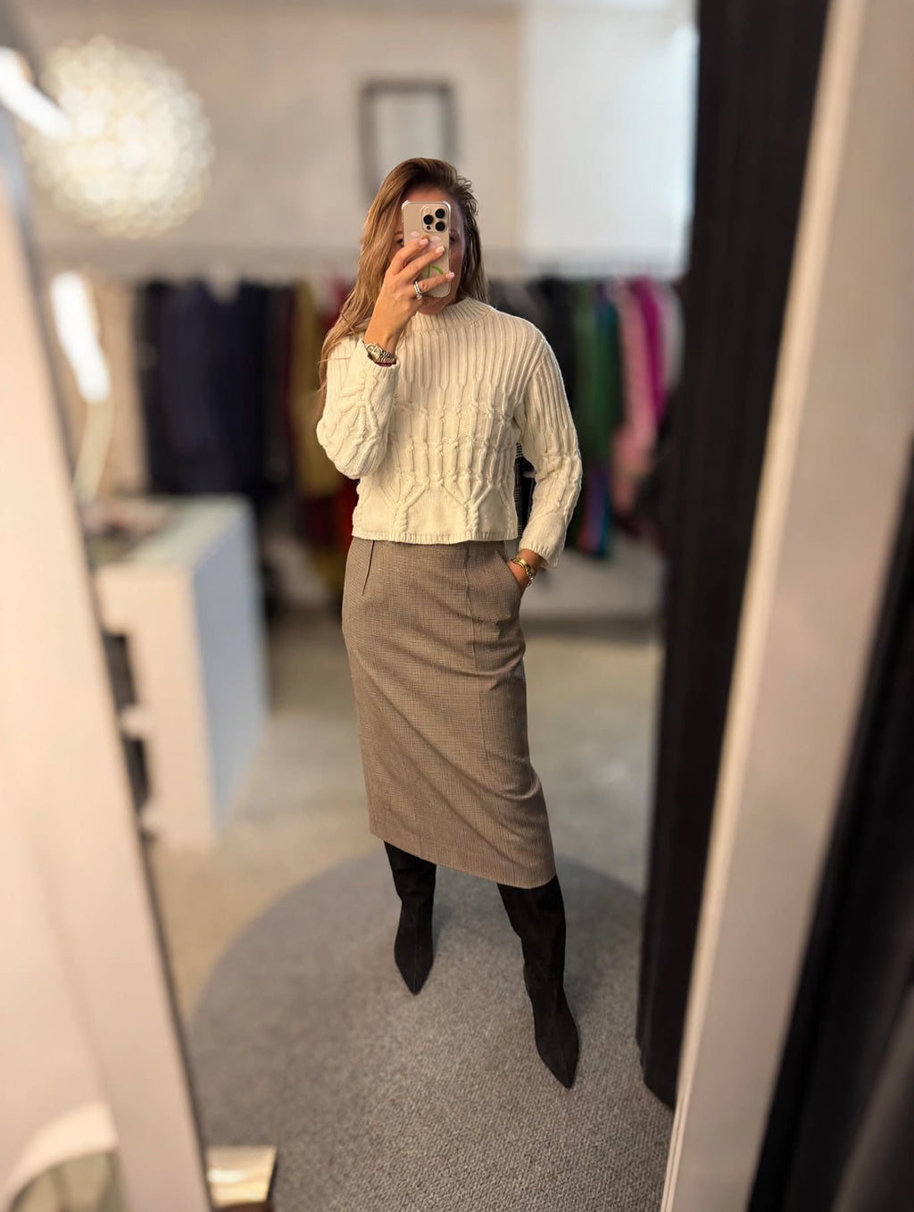 Fendi Roma Tailored Wool Pencil Skirt