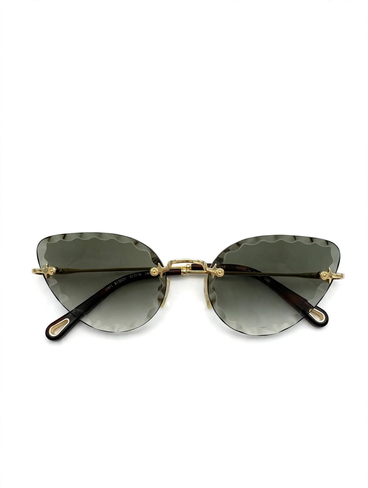 Chloé Scalloped Rimless Sunglasses