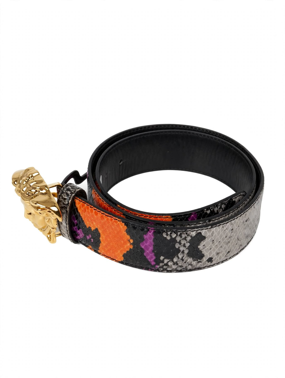 Versace La Medusa Python-print Belt